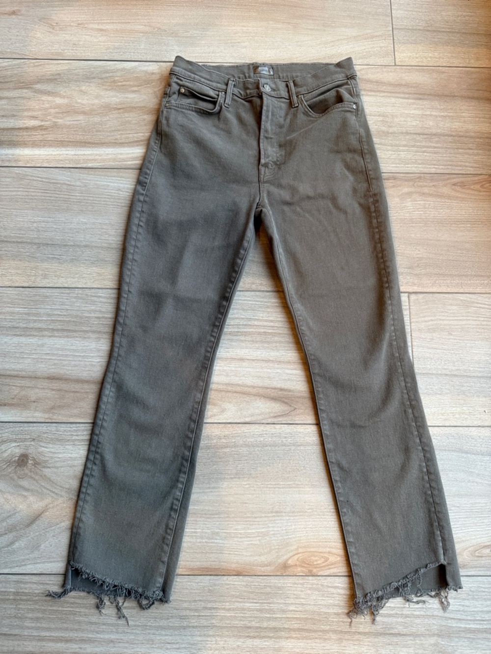MOTHER Rascal Ankle Fray High-Waisted Straight Jeans Granola Preppy - Picture 4 of 10